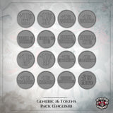 Pack 16 Tokens genéricos (inglés)